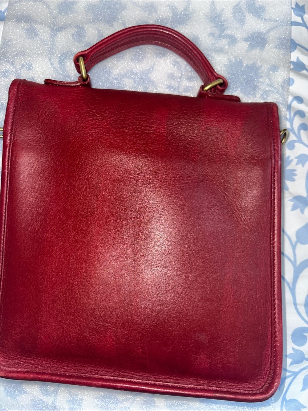 Coach Classic vintage Structured Red Leather Top-Handle Bag - Picture 6 of 10